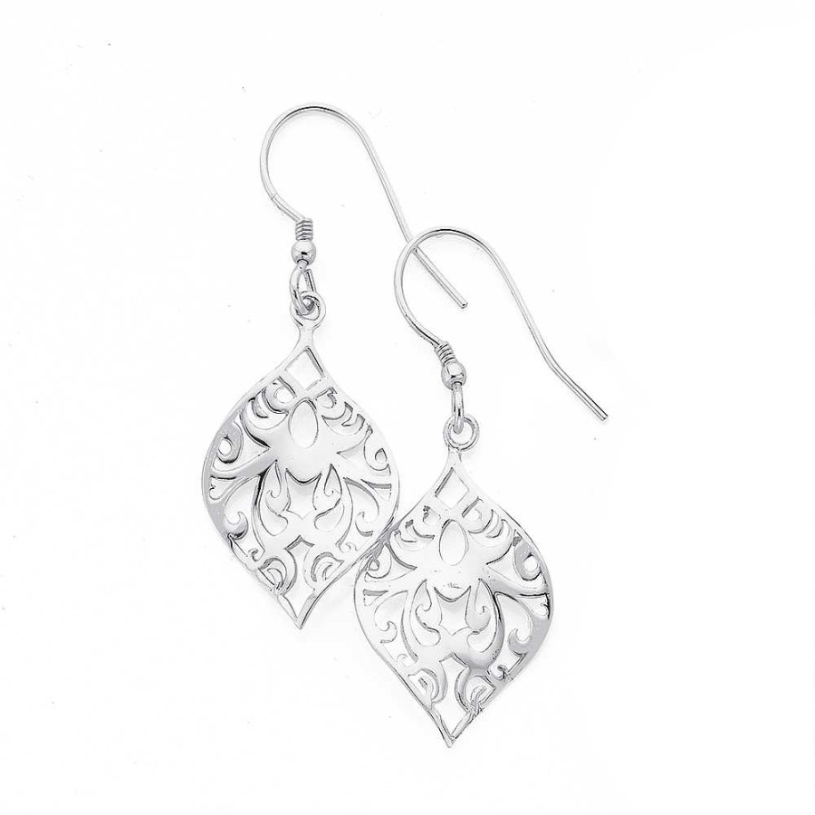 Earrings Pascoes | Sterling Silver Filigree Twist Drop Earrings