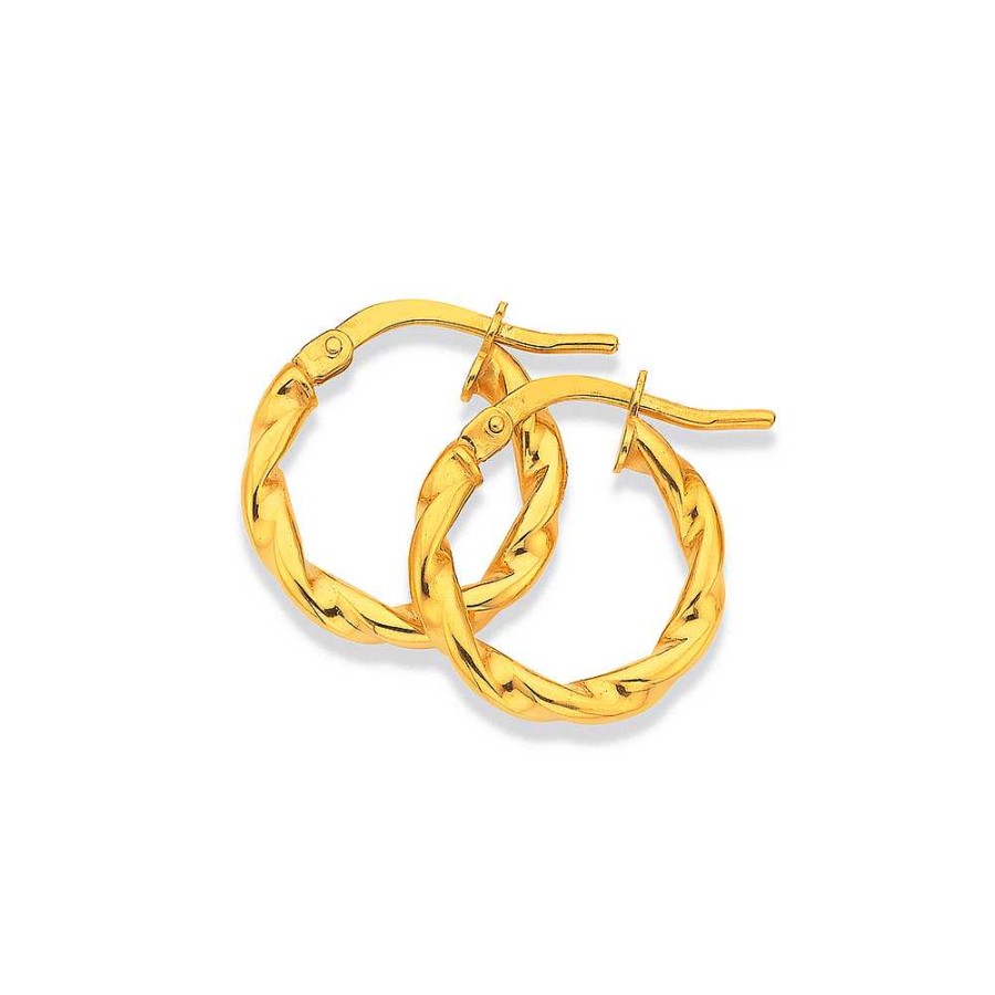 Earrings Pascoes | 9Ct 14Mm Twist Hoops