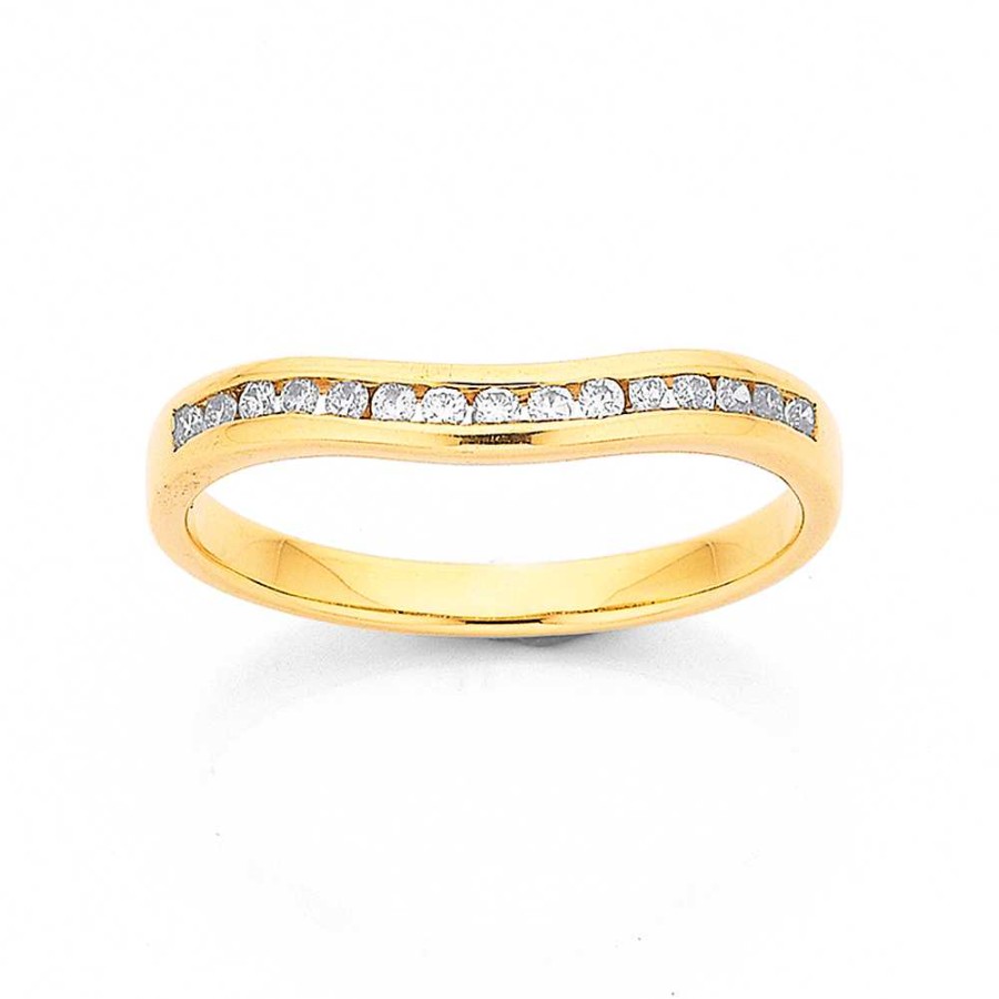 Rings Pascoes | 9Ct Diamond Curve Band Tdw=.15Ct