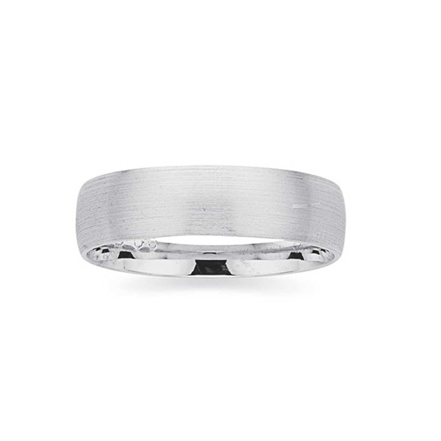 Rings Pascoes | Sterling Silver 5Mm Satin Finish Band Size Q