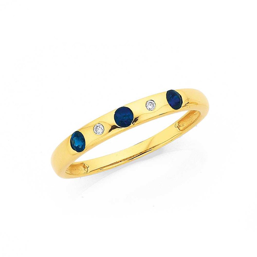 Rings Pascoes | 9Ct Sapphire & Diamond Ring