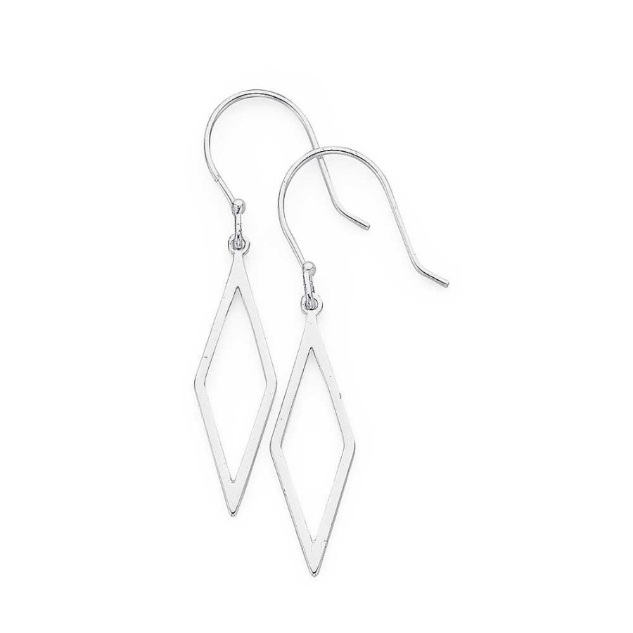 Earrings Pascoes | Sterling Silver Diamond Shape Earrings