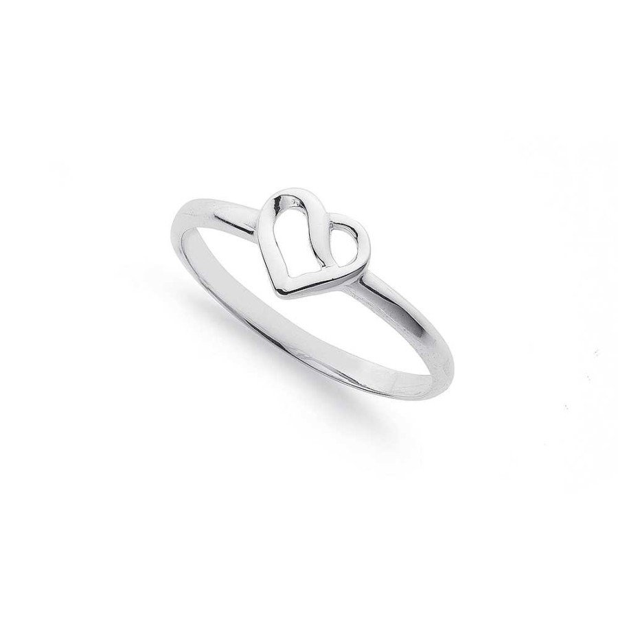 Rings Pascoes | Sterling Silver Open Heart Infinity Ring Size N