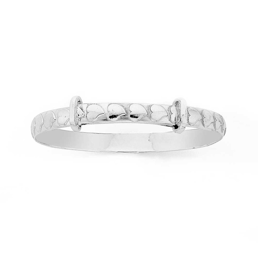 Bangles Pascoes | Sterling Silver Hearts Baby Expander Bangle