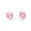 Earrings Pascoes | Sterling Silver Pink Cubic Zirconia Studs