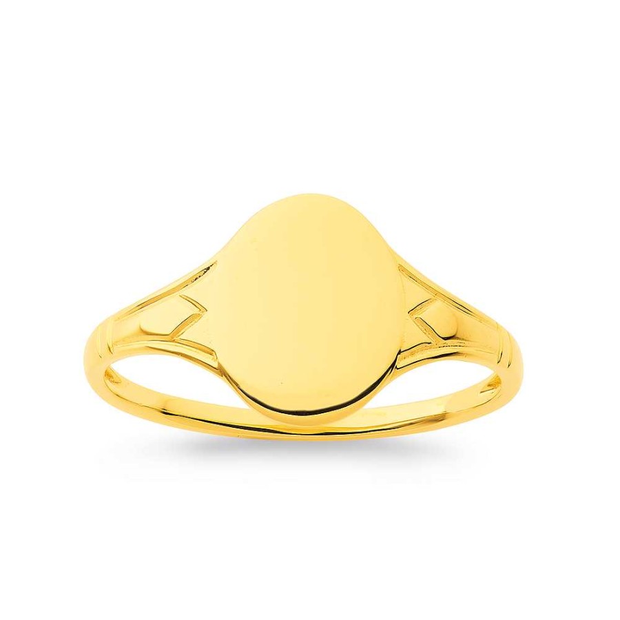 Rings Pascoes | 9Ct Oval Kids Signet Ring Size M