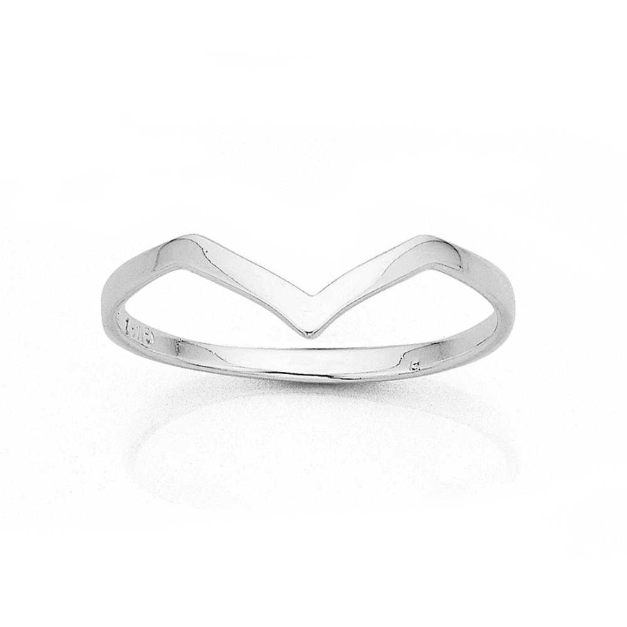 Rings Pascoes | Sterling Silver Chevron Ring Size R