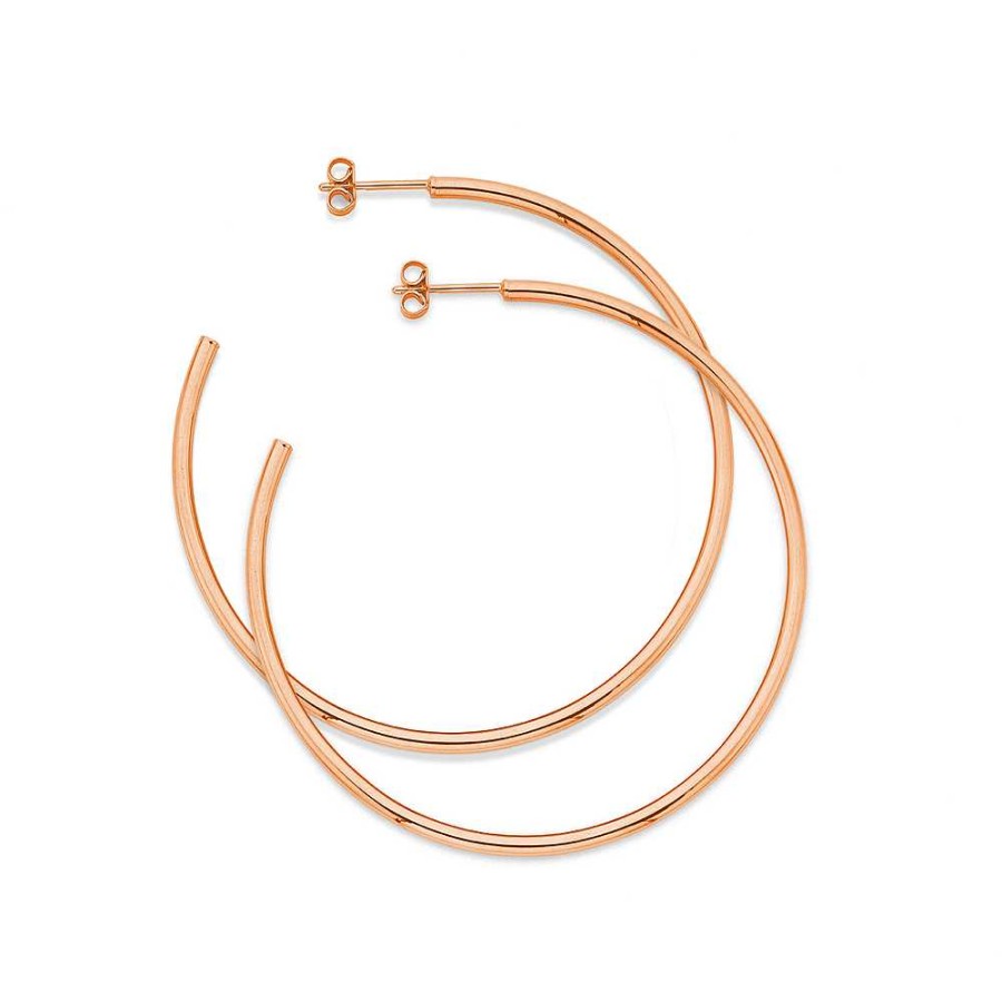 Earrings Pascoes | 9Ct Rose Gold 50Mm Hoops