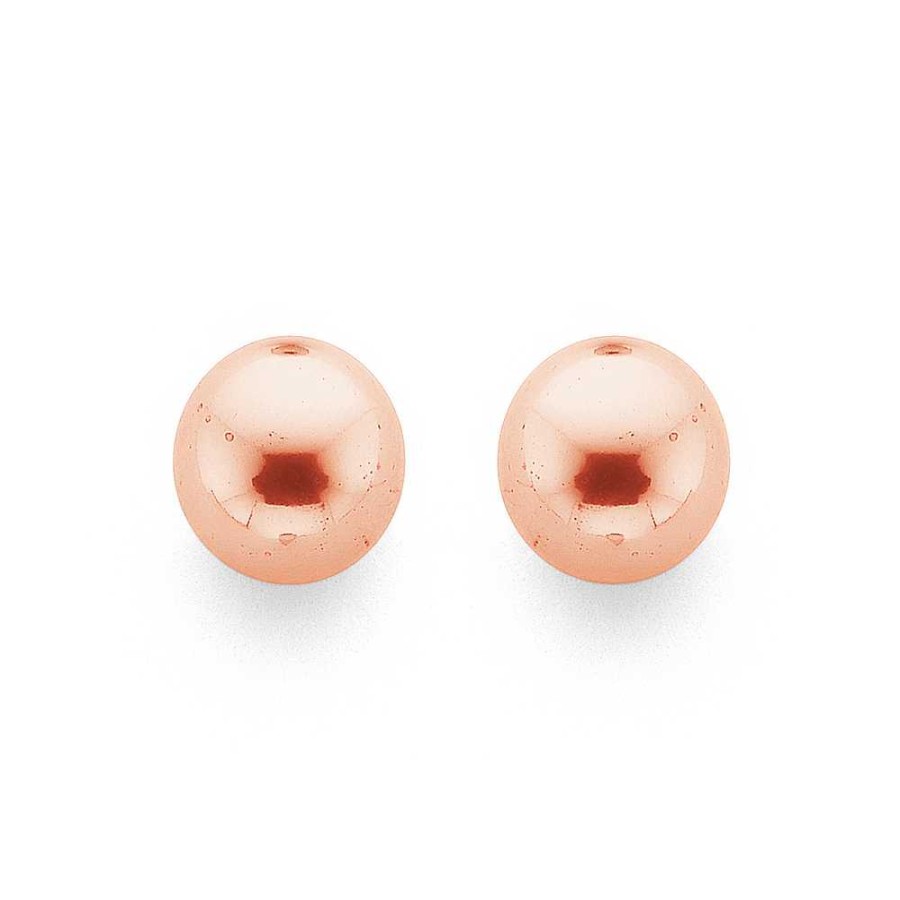 Earrings Pascoes | 9Ct Rose Gold 6Mm Ball Stud Earrings