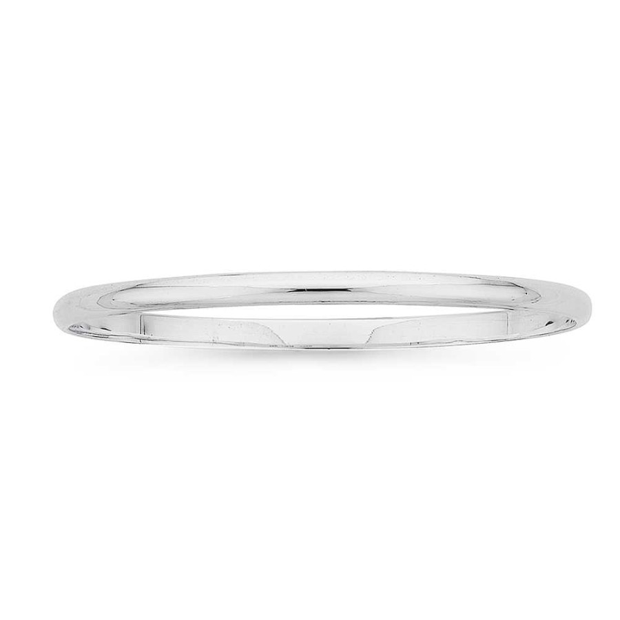 Bangles Pascoes | Sterling Silver 67Mm Half Round Bangle