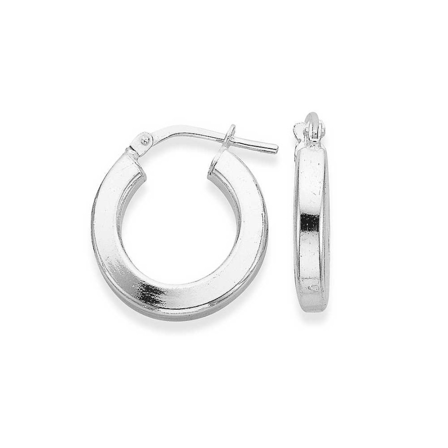 Earrings Pascoes | Sterling Silver Square Edge Hoops