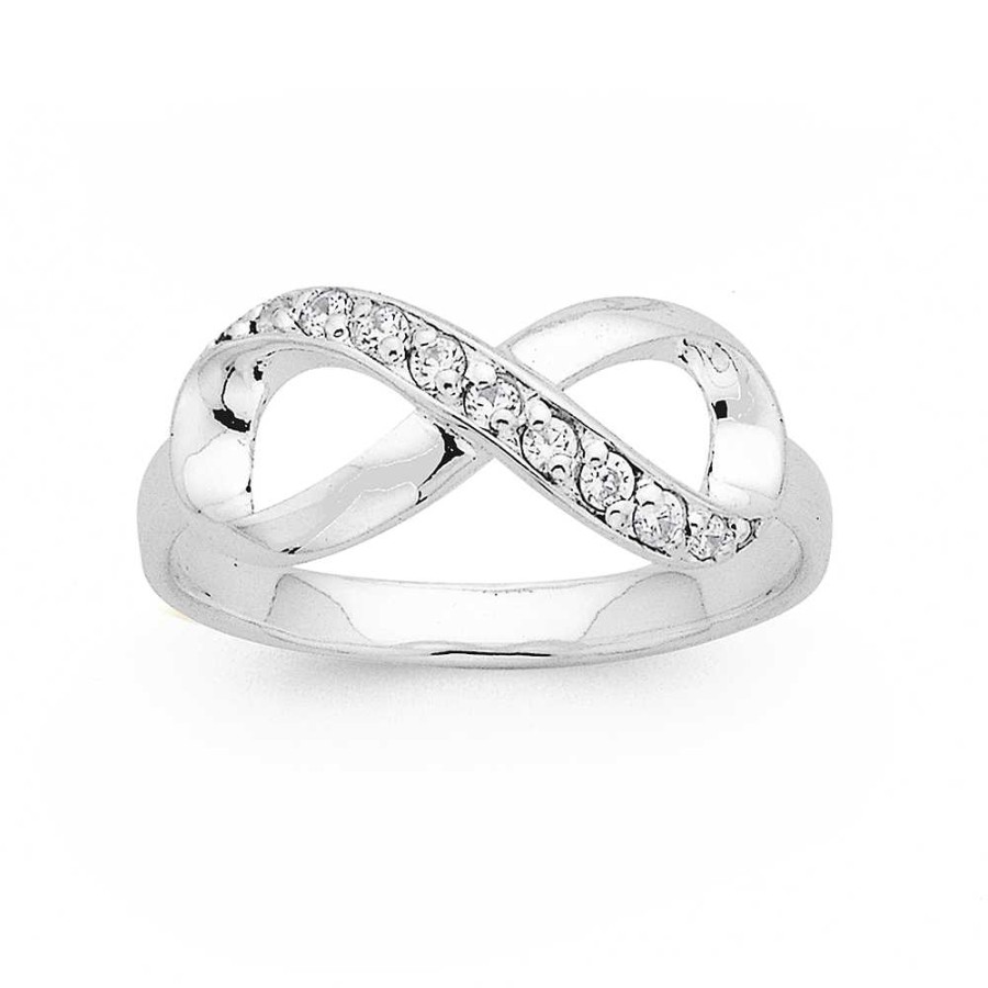 Rings Pascoes | Sterling Silver Cubic Zirconia Infinity Ring