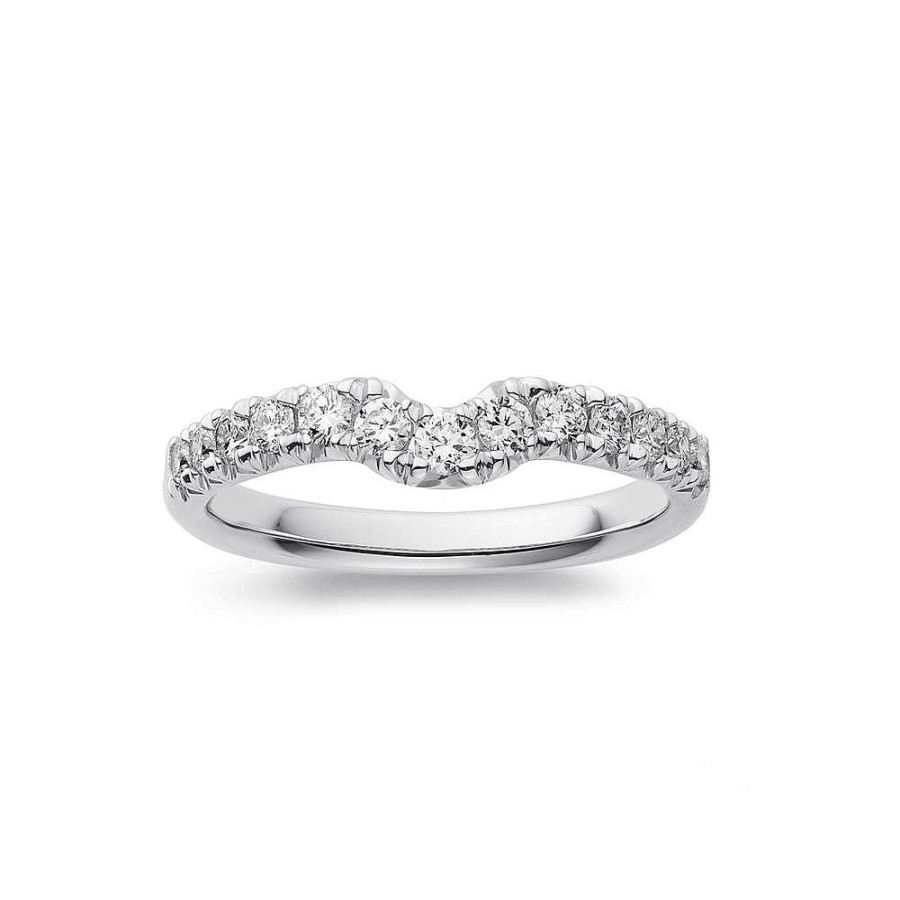 Rings Pascoes | 14Ct Wg, Element Lab Diamond Curved Band, Total Weight=.50Ct