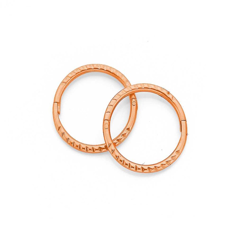 Earrings Pascoes | 9Ct Rose Gold Small Twist Sleepers