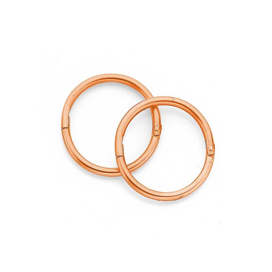 Earrings Pascoes | 9Ct Rose Gold Small Plain Sleepers