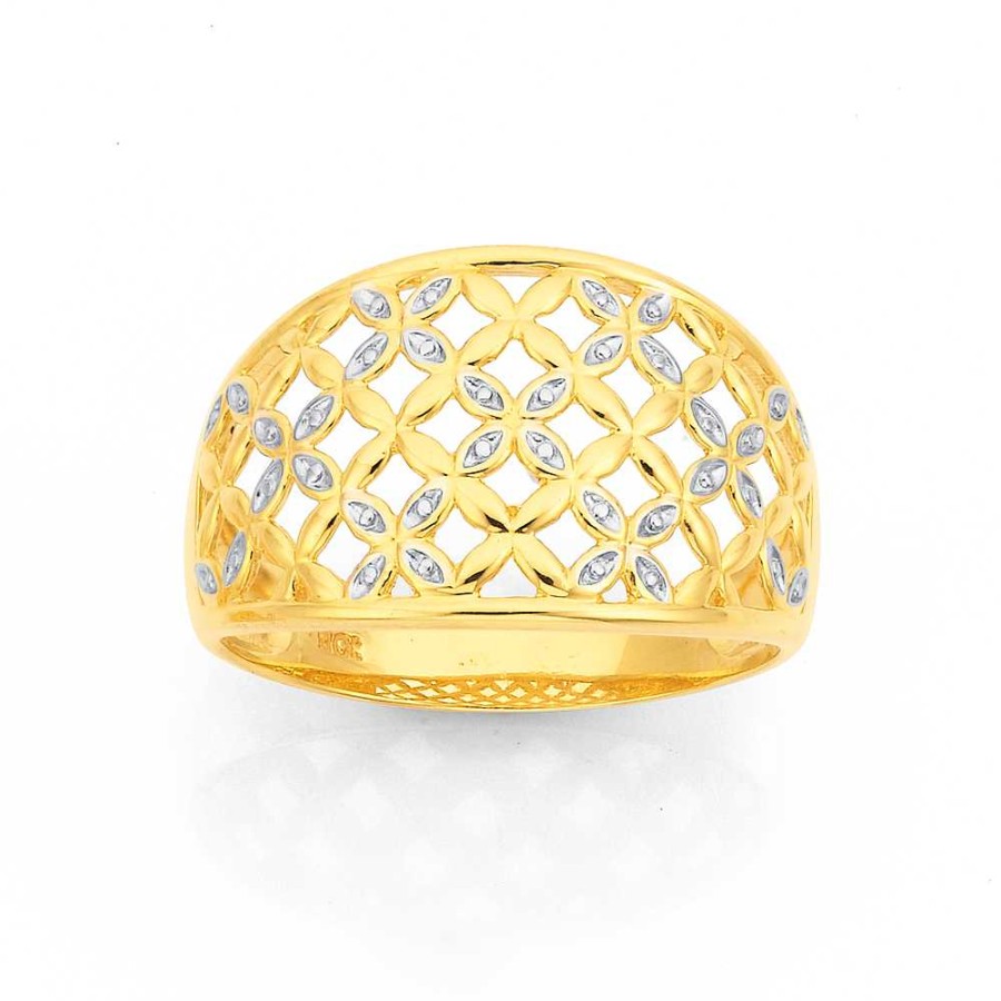 Rings Pascoes | 9Ct Two Tone Weave Ring