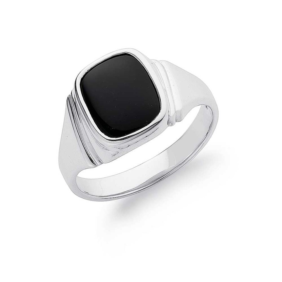 Rings Pascoes | Sterling Silver Oval Onyx Ring