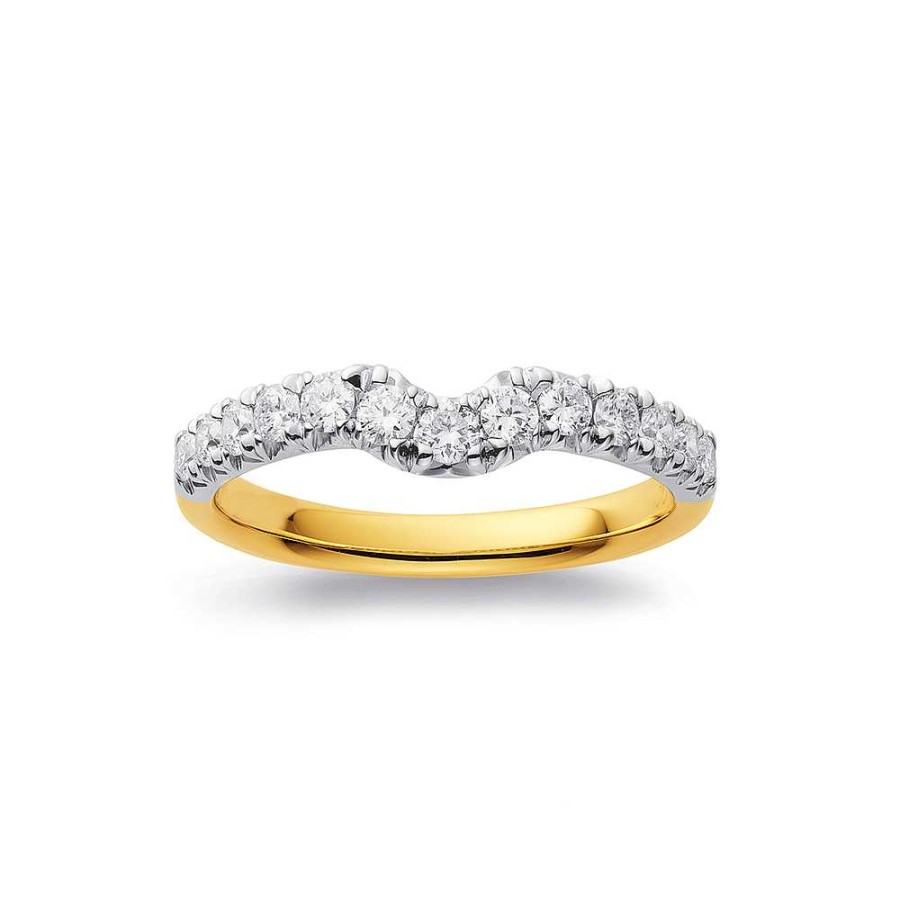 Rings Pascoes | 14Ct Gold, Element Lab Diamond Curved Band, Total Weight=.50Ct