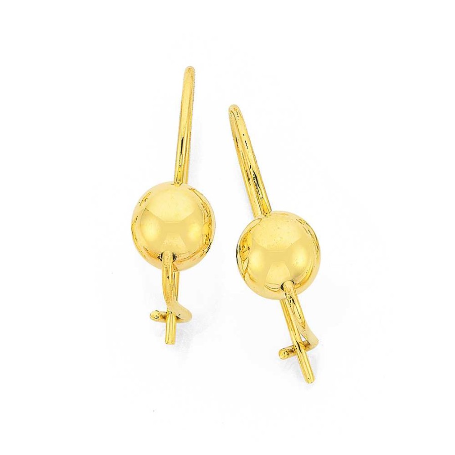 Earrings Pascoes | 9Ct Gold 6Mm Euroball Earrings