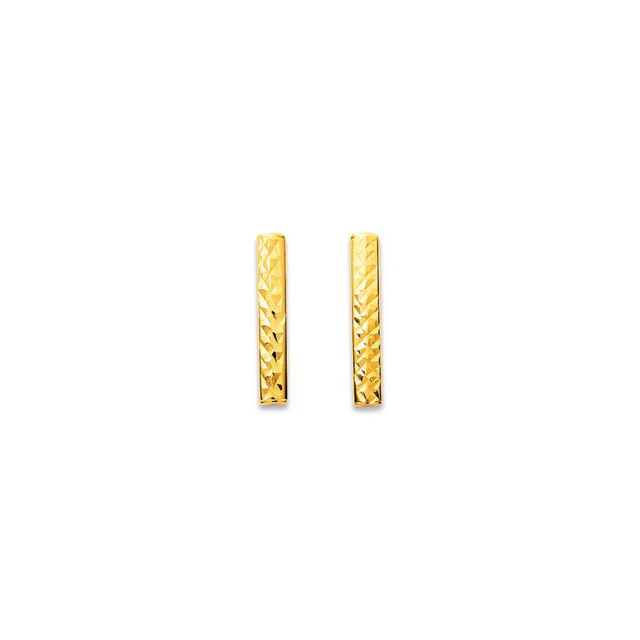 Earrings Pascoes | 9Ct Diamond Cut Bar Studs