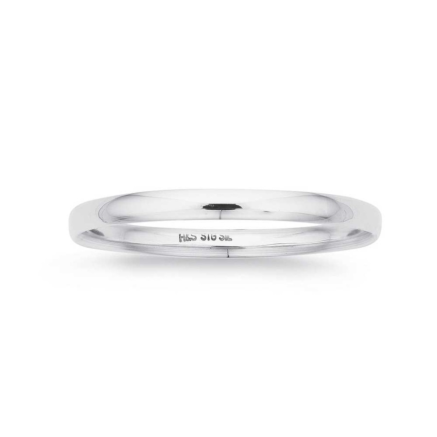 Bangles Pascoes | Sterling Silver 4Mm X 38Mm Solid Golf Bangle