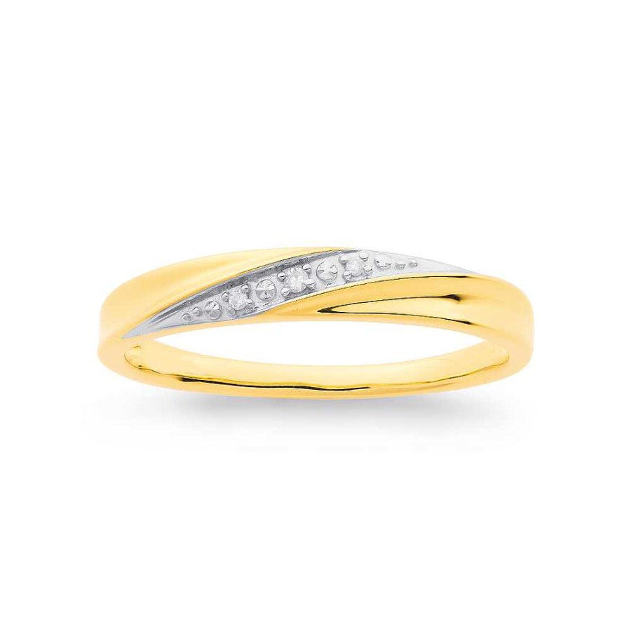 Rings Pascoes | 9Ct Diamond Crossover Ring