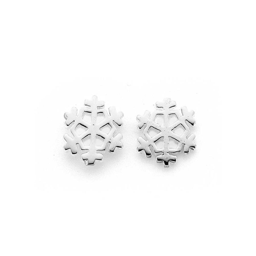 Earrings Pascoes | Snowflake Stud Earrings In Sterling Silver