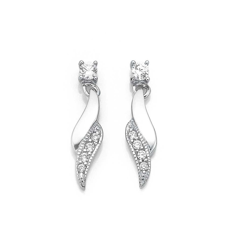 Earrings Pascoes | Sterling Silver Cubic Zirconia Drop Earrings