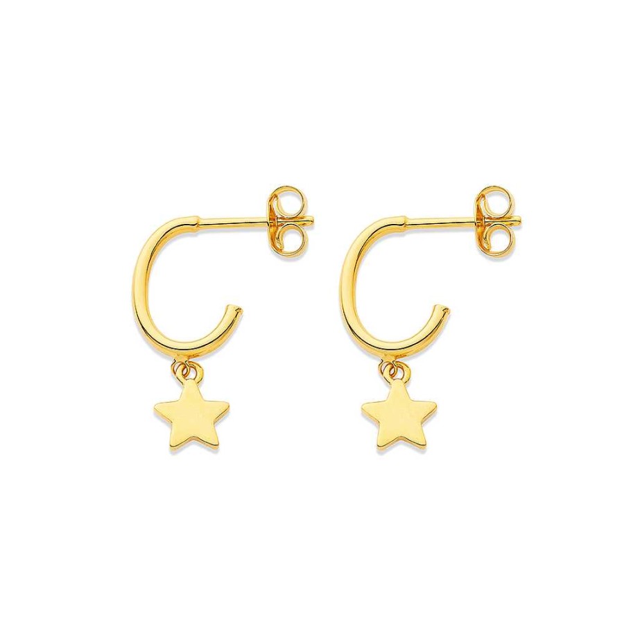 Earrings Pascoes | 9Ct Star Half Hoop Studs