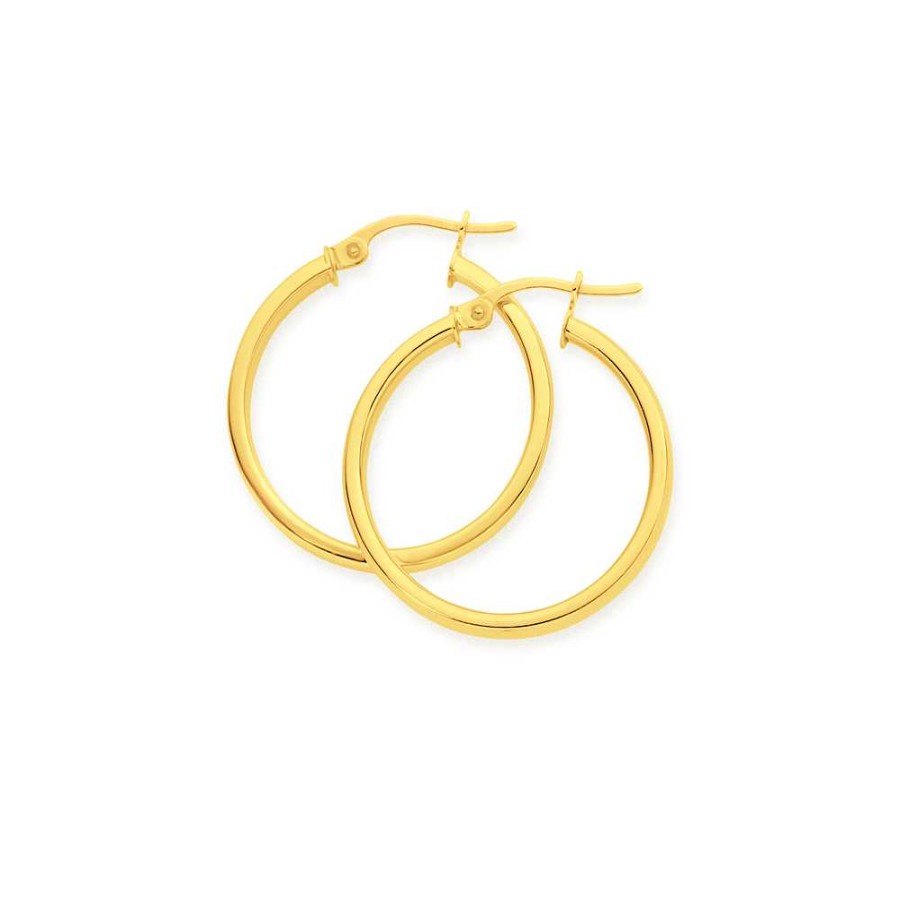 Earrings Pascoes | 9Ct Gold 20Mm Hoop Earrings