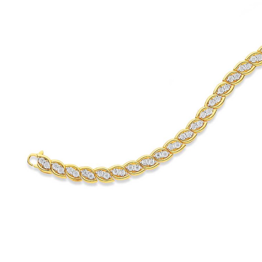 Diamonds Pascoes | 9Ct 19Cm Diamond Bracelet Weight=.20Ct