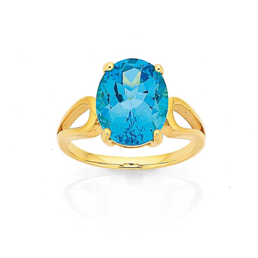 Rings Pascoes | 9Ct Swiss Blue Topaz Ring