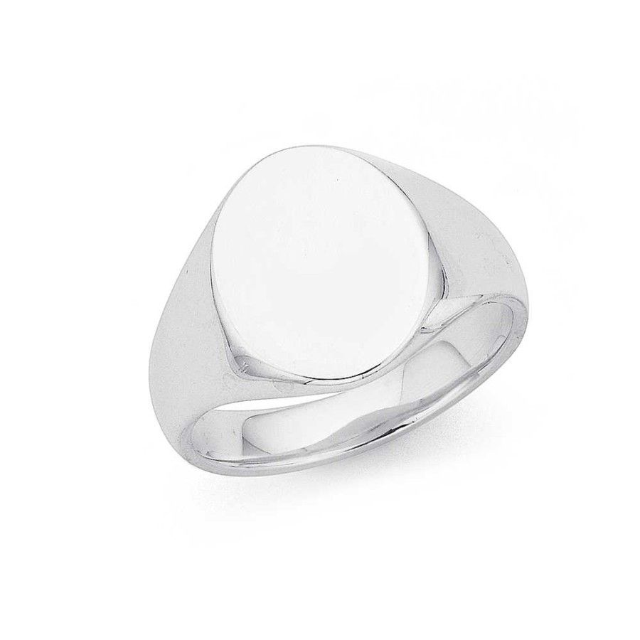 Rings Pascoes | Sterling Silver Oval Signet Ring