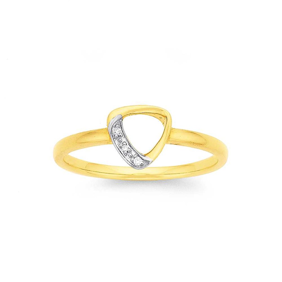 Rings Pascoes | 9Ct, Diamond Set Triangle Ring