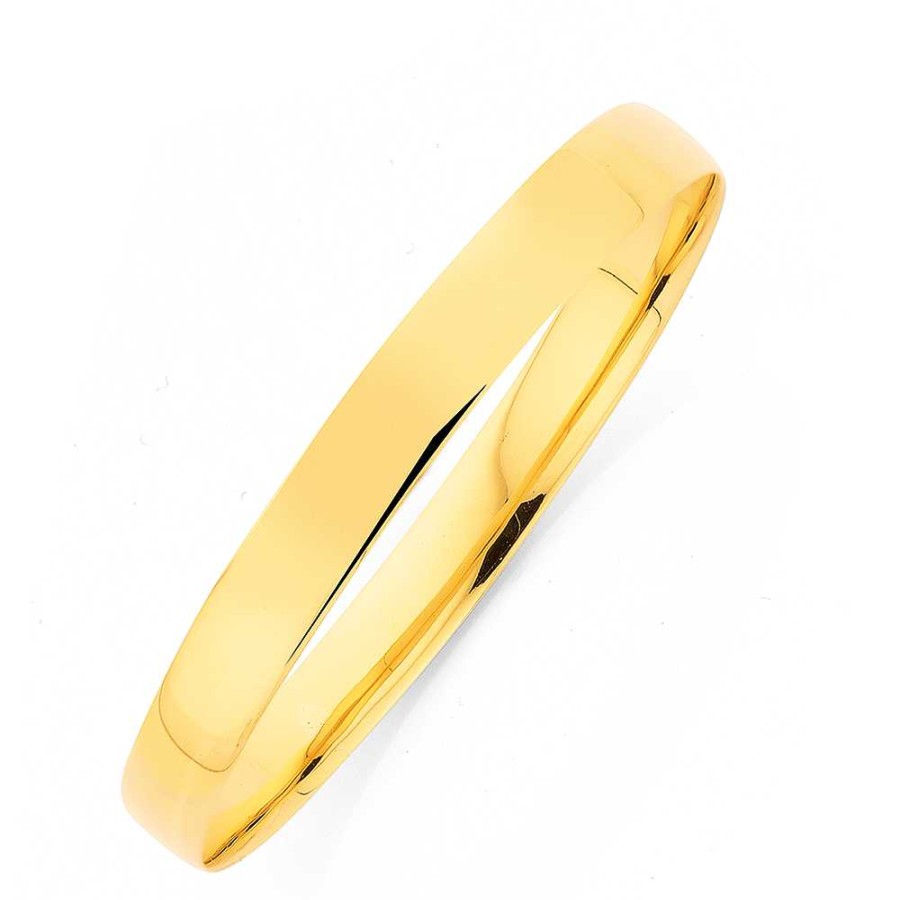 Bangles Pascoes | 9Ct Gold 8X65Mm Solid Bangle