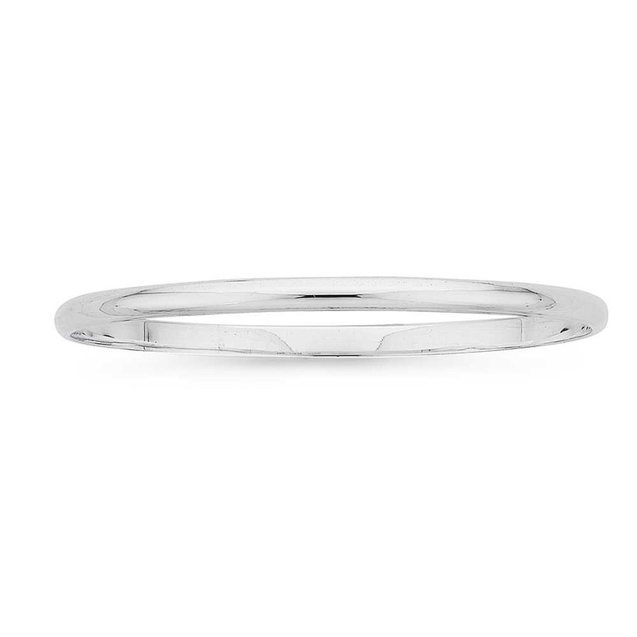 Bangles Pascoes | Sterling Silver 4Mm X 63Mm Half Round Bangle