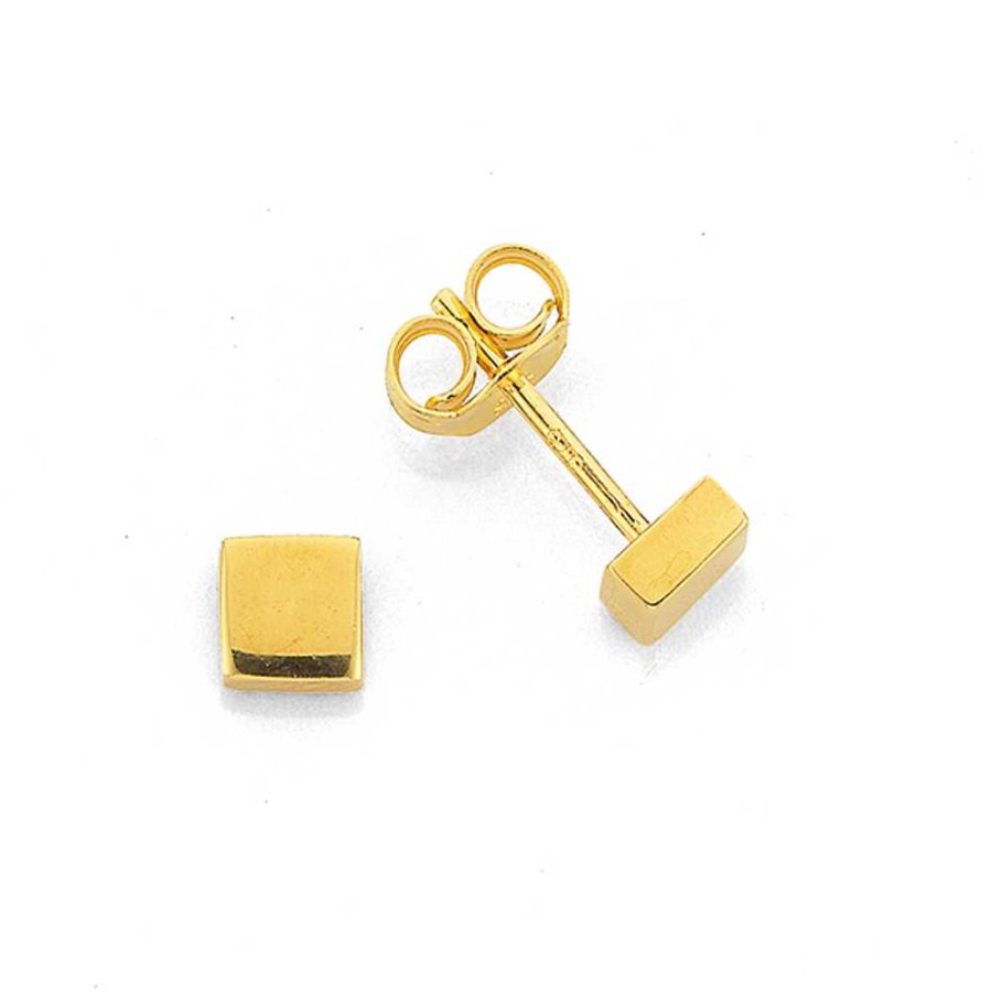 Earrings Pascoes | 9Ct Gold Mini Cube Stud Earrings