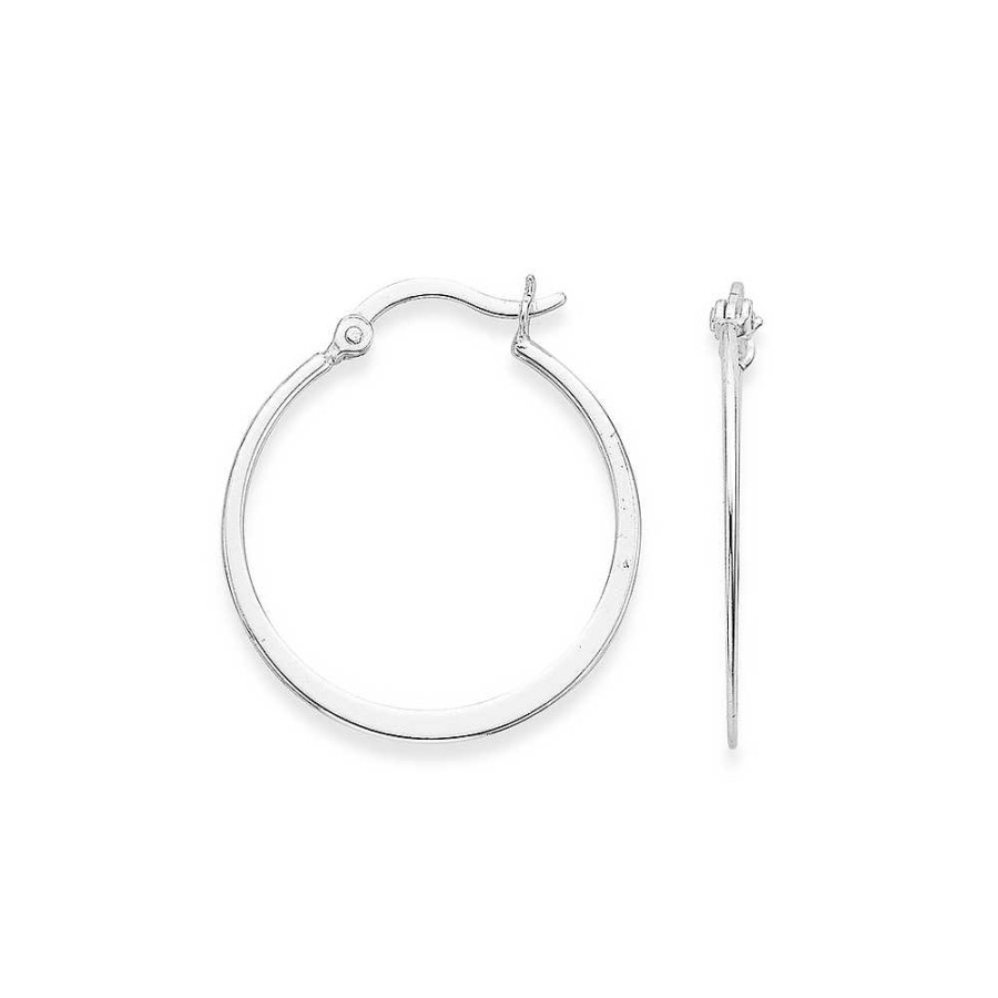 Earrings Pascoes | Sterling Silver 25Mm Flat Hoops