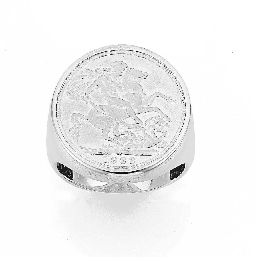 Rings Pascoes | Sterling Silver Replica Coin Ring Size W