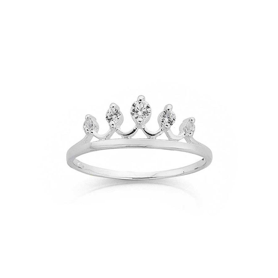 Rings Pascoes | Sterling Silver Cubic Zirconia Tiara Friendship Ring