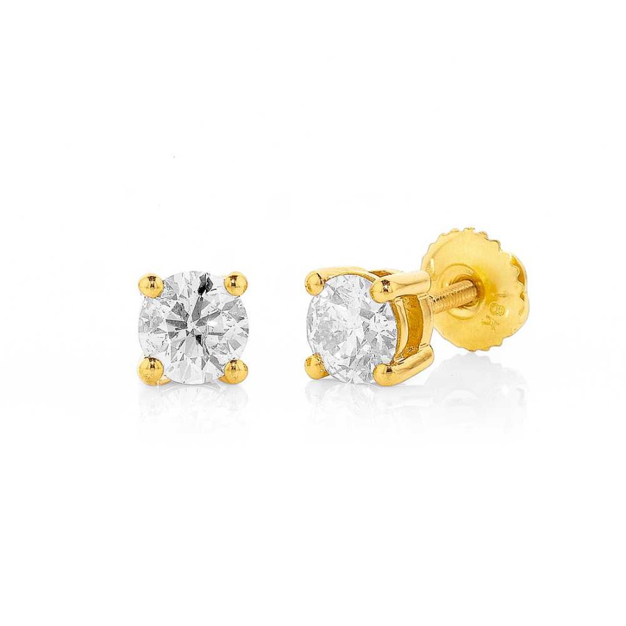 Earrings Pascoes | 18Ct Diamond Screwback Studs Tdw=1.00Ct