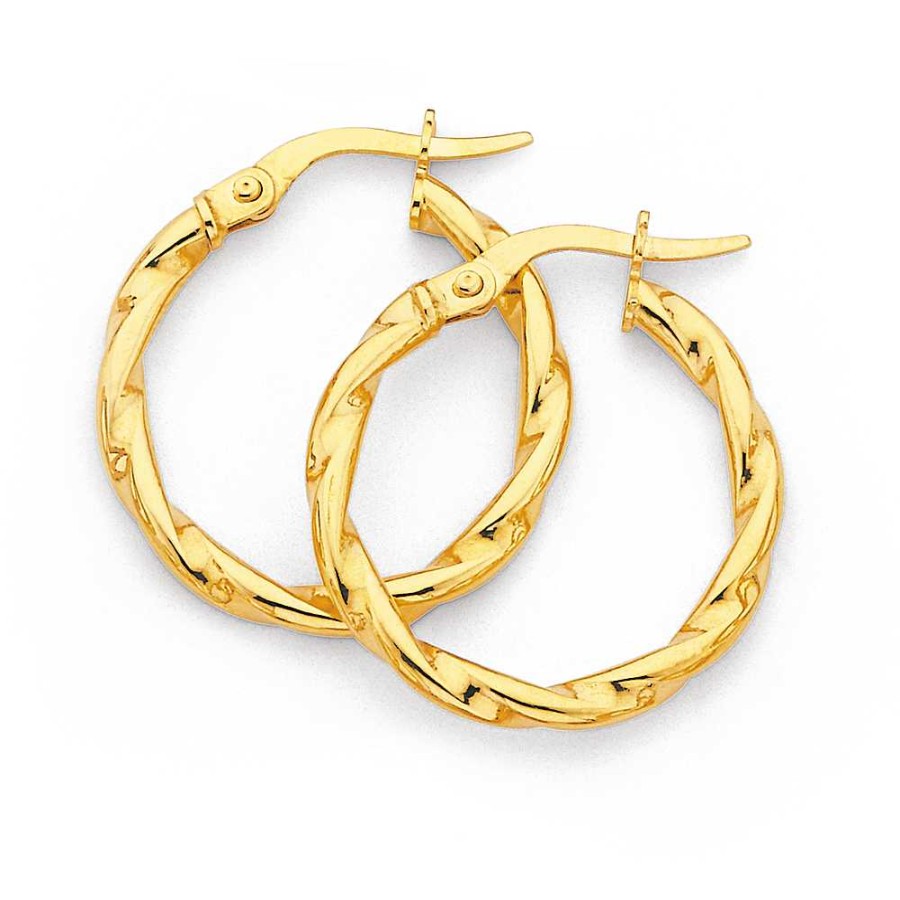 Earrings Pascoes | 9Ct 19Mm Twist Hoops