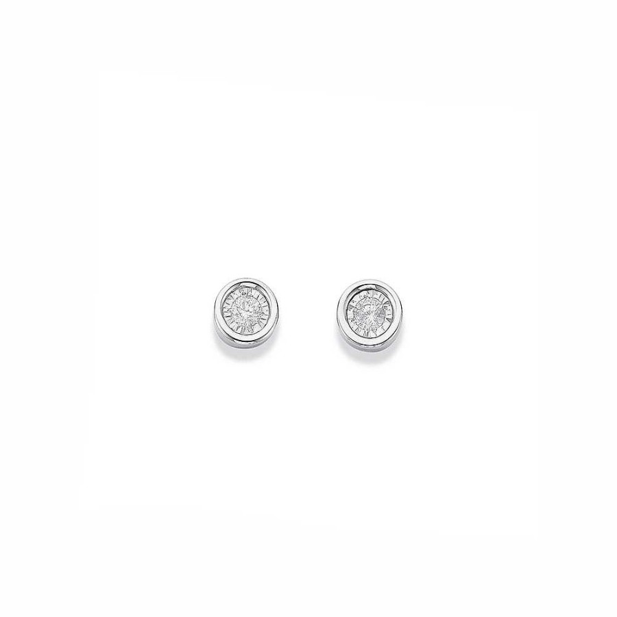 Earrings Pascoes | 9Ct White Gold Diamond Studs