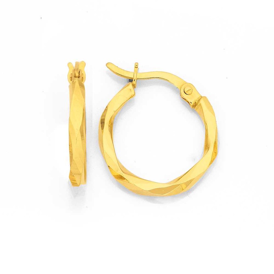 Earrings Pascoes | 9Ct 15Mm Twist Hoops