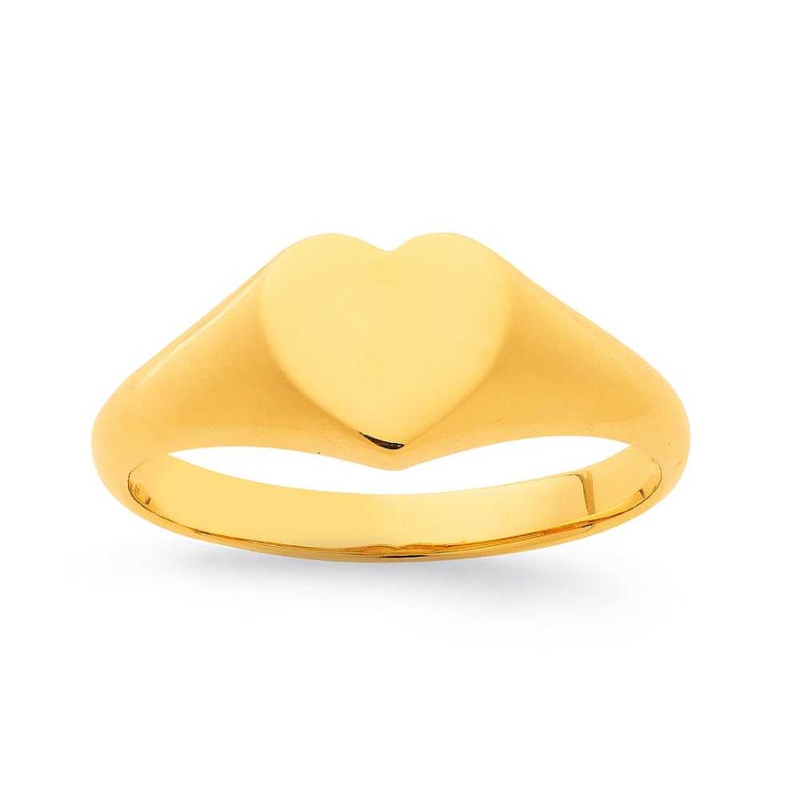 Rings Pascoes | 9Ct Heart Signet Ring