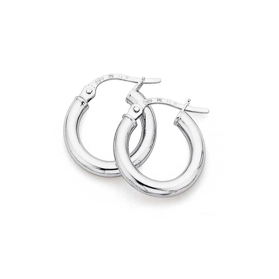 Earrings Pascoes | 9Ct 15Mm White Gold Hoops