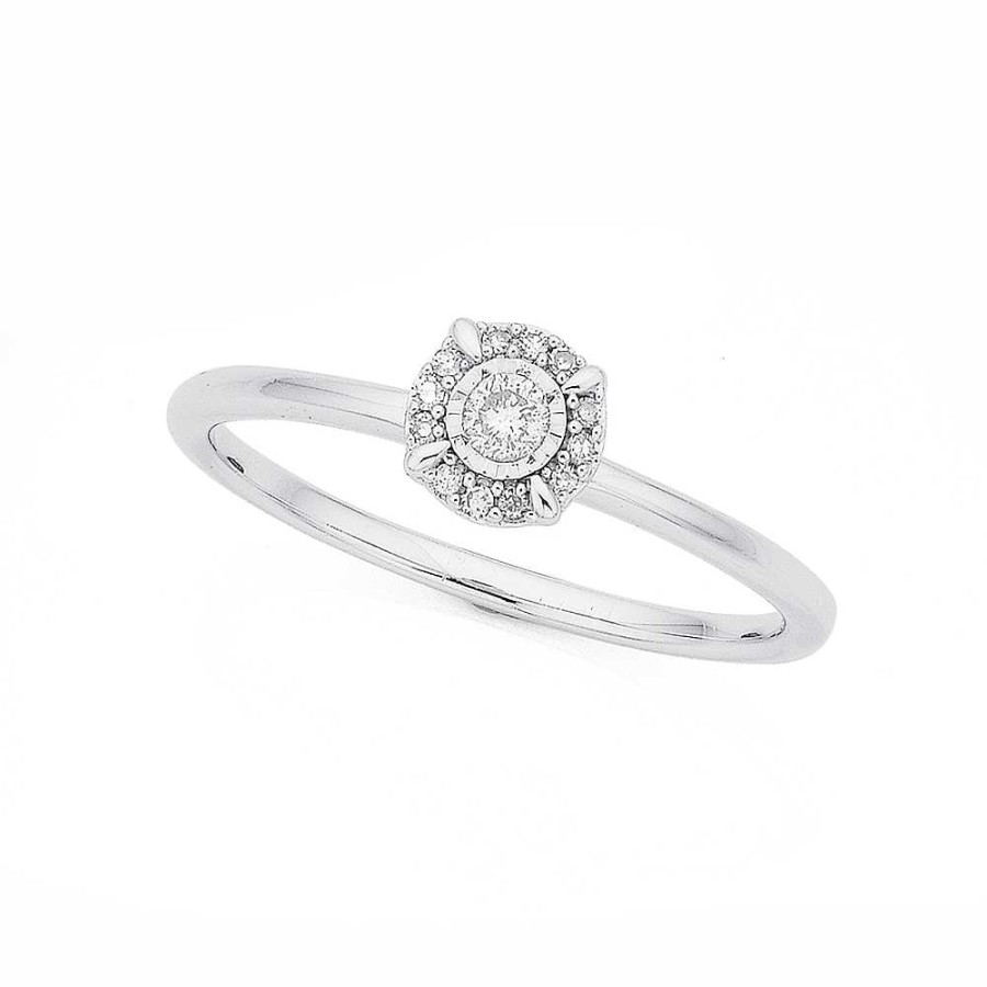 Rings Pascoes | 9Ct White Gold Diamond Ring