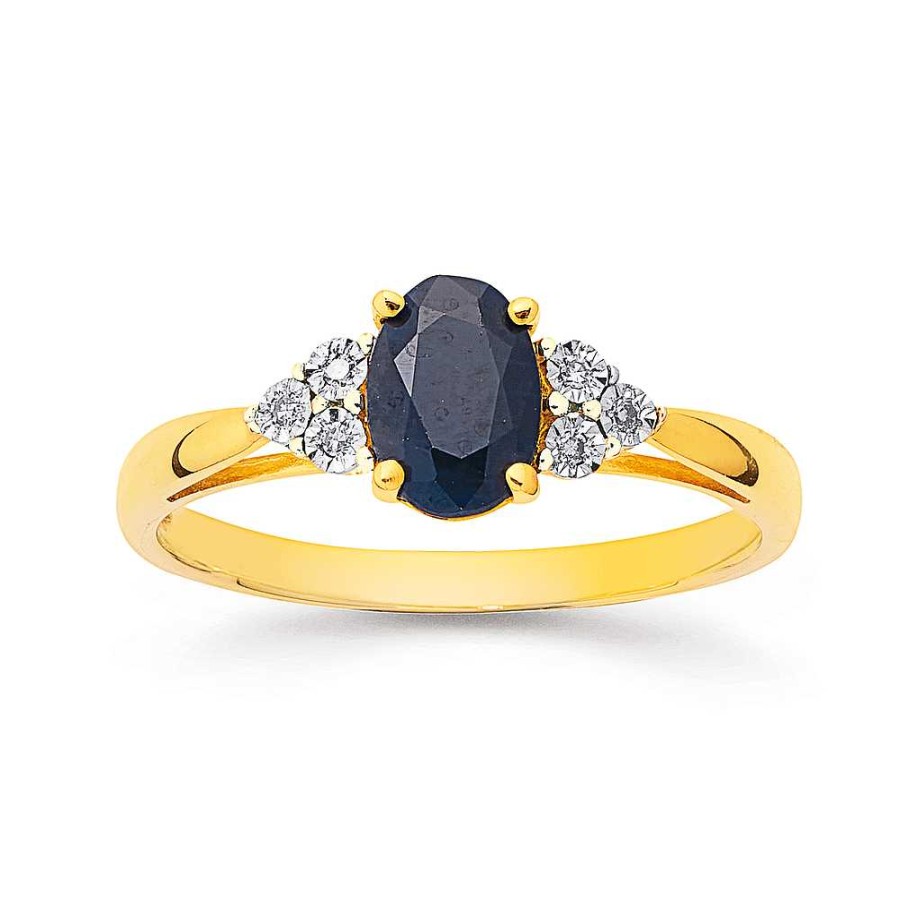 Rings Pascoes | 9Ct Sapphire & Diamond Ring