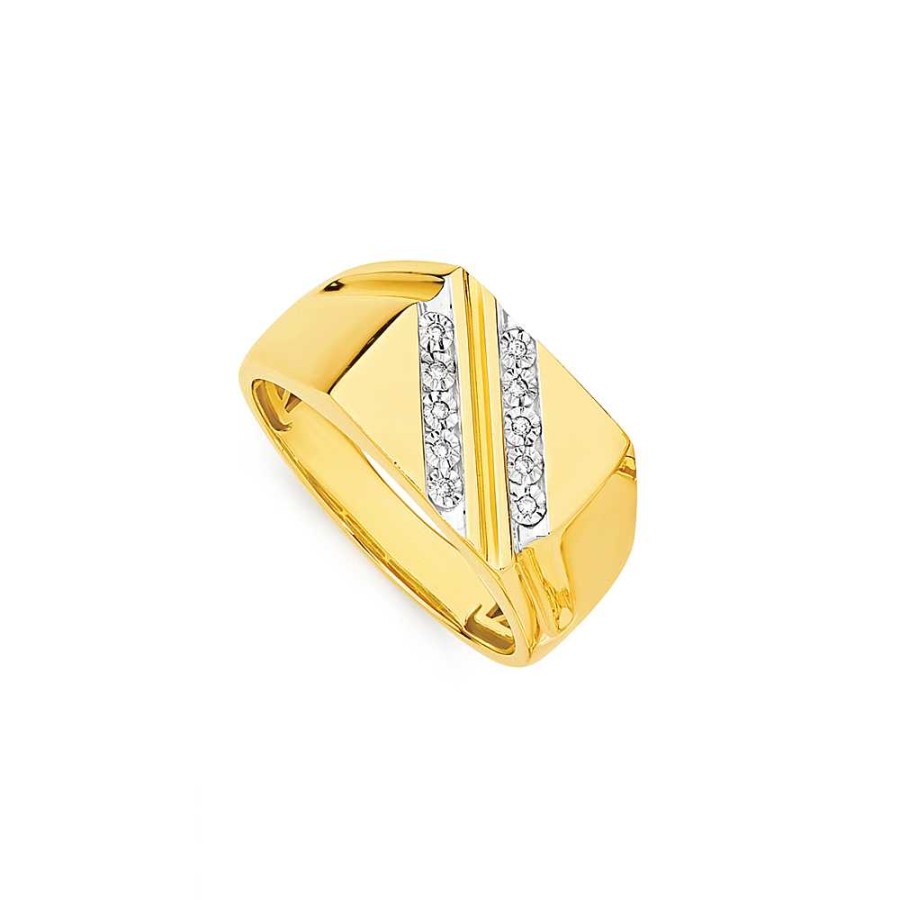 Rings Pascoes | 9Ct, Diamond Gents Ring