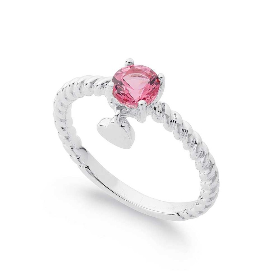 Rings Pascoes | Sterling Silver Cubic Zirconia With Heart Ring